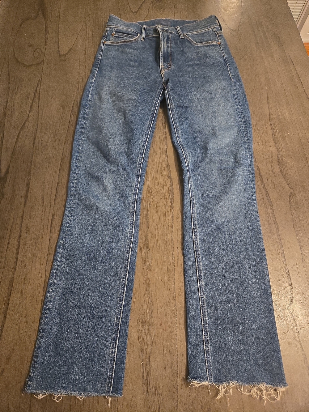 MOTHER Women's Ankle Crop Straight Jeans - Blue Denim
